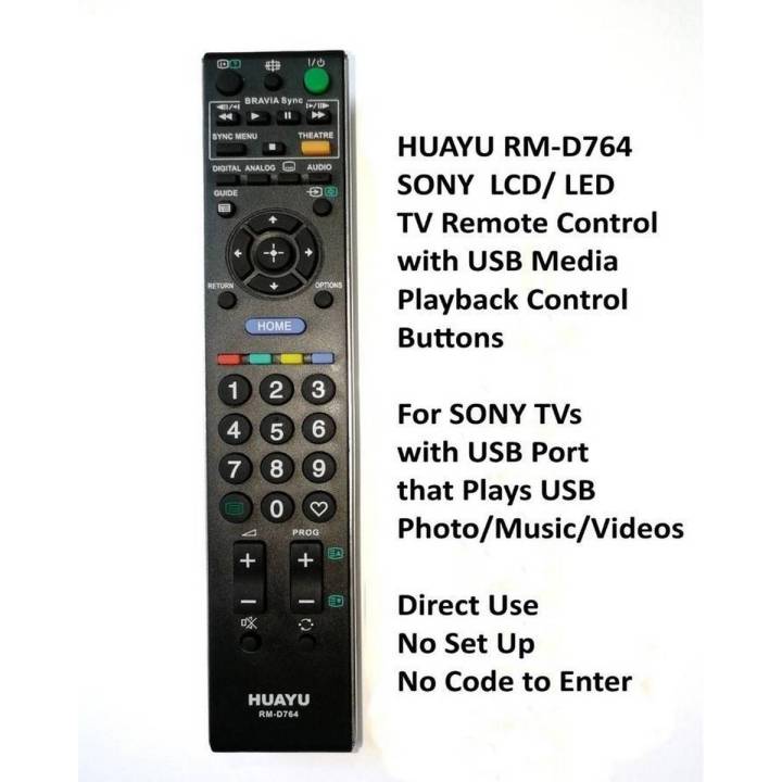 SONY BRAVIA Universal Remote LCD & LED TV Huayu RM-D764
