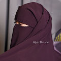 Two-Layer Niqab Hijab, Super Breathable, Premium Korean Wool Chiffon, Medium Size. 