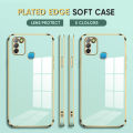 (Free Lanyard) Luxury 6D Plating Case for Infinix Smart 5 Back Cover Soft Silicone Square Frame Shiny Bling Phone Cases. 