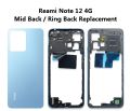 Redmi Note 12 4G Back Battery Cover with Side Ring and Keys , Redmi Note 12 4G Ring Back / Mid Back Replacement. 