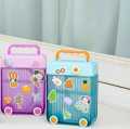 450ml Plastic Water Cup with Straw Suitcase Shape Kids Water Bottle Leakproof Drinkware Adults Kids Gifts for Home Office School. 