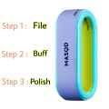 MASQD 3-Steps Hoop Nail Buffer File Grinding Sanding Polishing Block Pedicure Manicure Buffing UV Gel polish Nail Art Buffer Tools. 