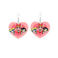 Cute Powerpuff Girls Earrings Blossom Bubbles Buttercup Powerpuff Girls Dangle Earrings Charm For Pendant Kids Adults Fans Gift. 