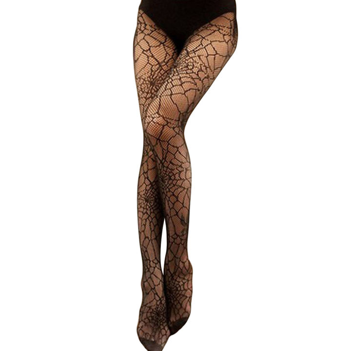 Women Spider Web Tights Halloween Witch Fancy Dress Costume Pantyhose Stockings