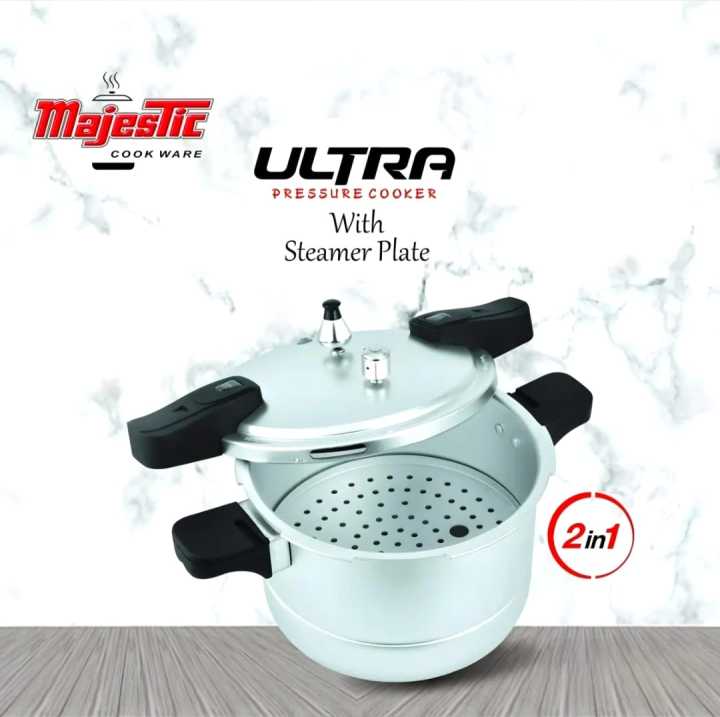 Majestic Ultra Pressure Cooker [2 in 1] With Steamer Plate - [7, 9 & 11Ltr]