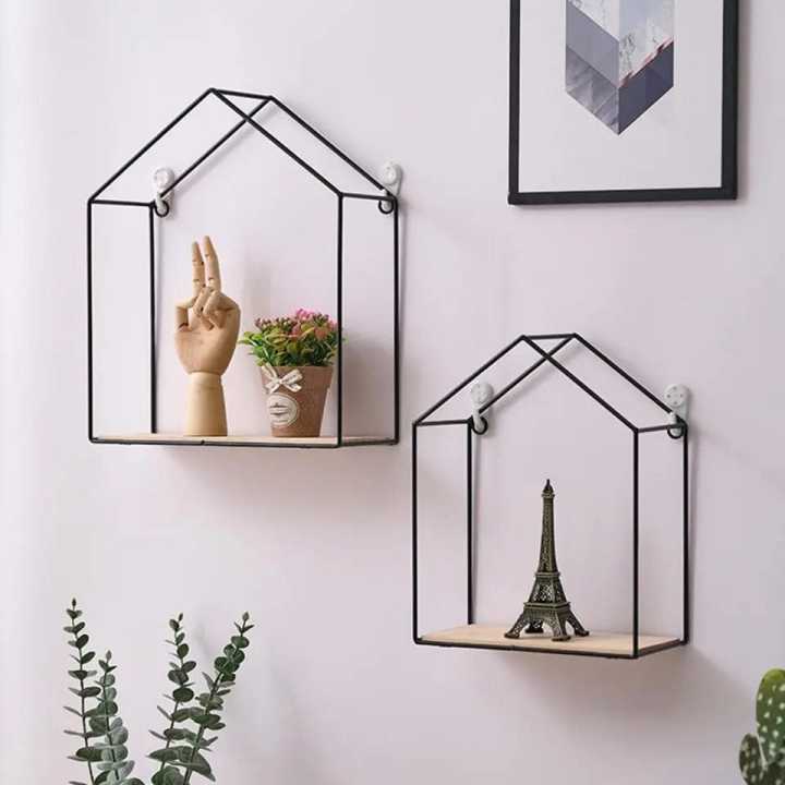 Aesthetic Wall Mounted Hut Style Shelf for Living Room Bedroom Unique Home Decor Decoration Wall Hanging