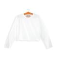 Reverb Basic White Long Sleeve Crop Top. 