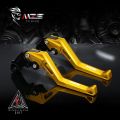 MZS Gold Motorcycle Clutch Brake Levers Short Adjustable CNC Compatible with YZF R3 2015-2025 / YZF R25 2015-2025 / MT03 2016-2025 / MT25 2016-2025 B AS173. 
