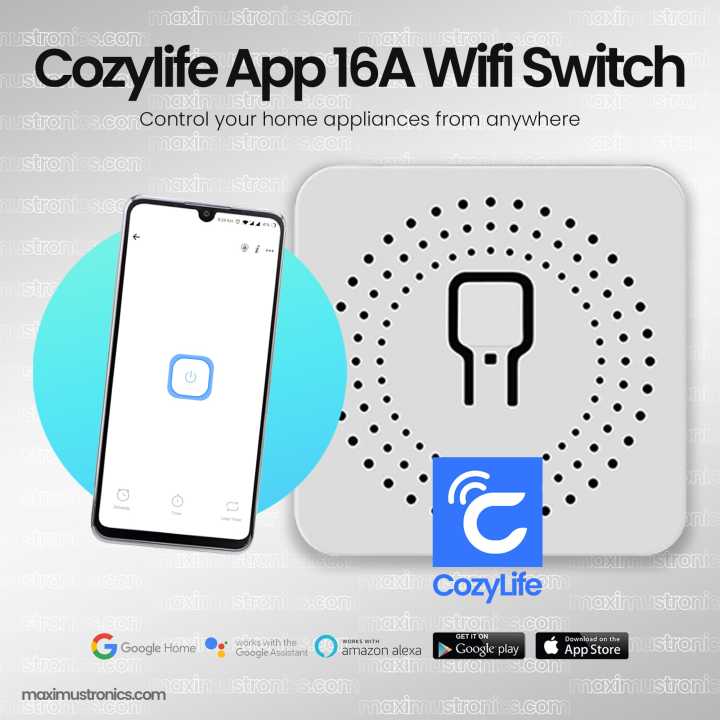 CozyLife 16A Smart wifi switch 220V 16A you can use for water pump , motor , lights, fan - you can attach switch with device - Home automation device