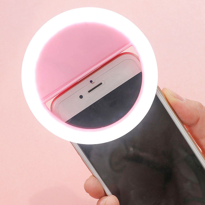 LED Selfie Light Clip Ring Flashlight For Mobile Phones USB Rechargable Lightning Selfie Lamp