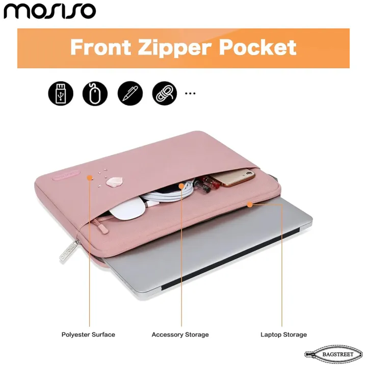 MOSISO%20Laptop%20Sleeve%2013.3"%20-%2014"%20Inch%20Compatible%20with%20MacBook%20Air/Pro,%2013-13.3%20inch%20Notebook,%20Compatible%20with%20MacBook%20Pro%2014%20inch%20M3%20M2%20M1%20Chip%20Pro%20Max%202023-2021,%20Polyester%20Horizontal%20Case%20with%20Pocket,%20Pink%20-%20Image%204