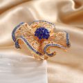 Exaggerated Gold Flower Rings for Women Boho Adjustable Crystal Open Finger Flower Ring Aesthetic Party Jewelry Gift. 