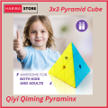 Original Qiyi Qiming 3x3 Pyramid Cube Sticker less Best Quality Fast Speed Triangular Magic Cube Smooth Educational Puzzle Toys. 