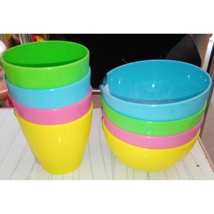4+4 Plastic Unbreakable Colorful Bowl Glass For Kids Plastic