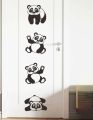 3D Wooden Wall Art 4 Pieces Wooden Panda Room Decoration Pair of Panda Wall Art Beautiful Wall Decor for Bedroom for Home and Shop. 