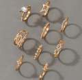 7/12 pcs ring sets for girls stylish elegant- trendy rings accessory for girls- engagment ring for couples. 