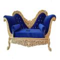 Shisham Divan Sofa   Golden & Blue. 
