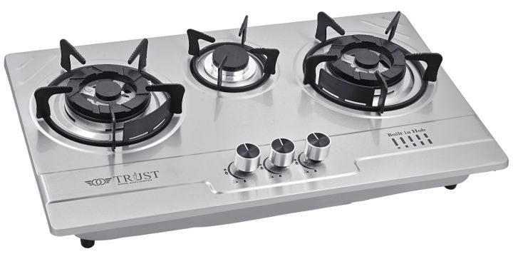 Trust Gas Automatic Hob - 3 Burner Model TH-707-S Steel Top