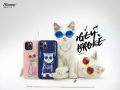 Nimmy Design Rich and Beautiful Girl Pink Cat Face Printed Cover For iPhone 13 Pro Max. 