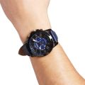 Fossil Grant Chronograph Navy Leather Watch for Men- FS5061. 