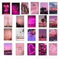 Pack of 20 Pink and Purple Customized Aesthetic card. 