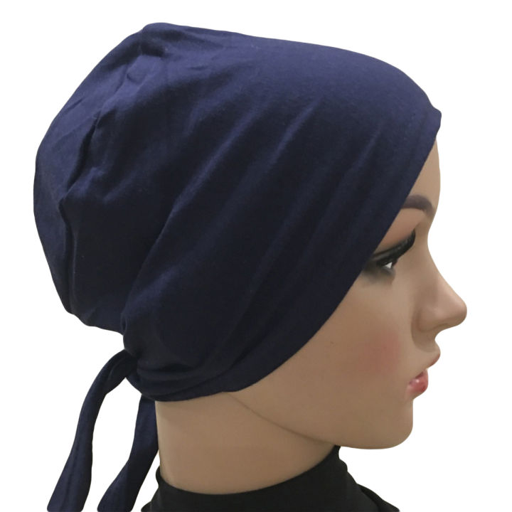 Plain hijab cap for daily use; comfortable, non slippery/colored