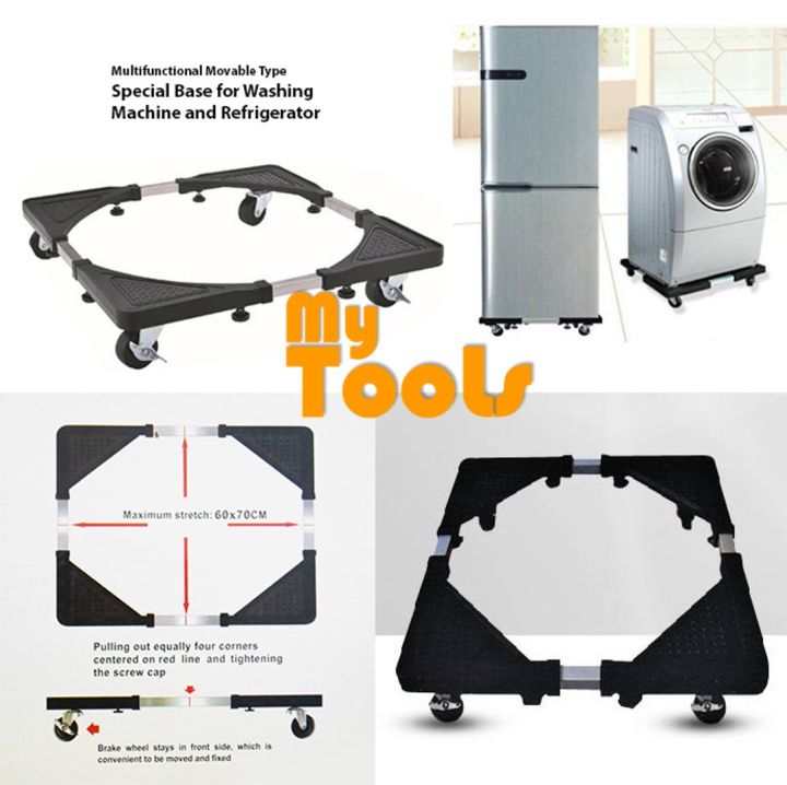 FRIDGE / WASHING MACHINE TROLLY Heavy Duty Movable Type Special Base for Washing Machine and Refrigerator