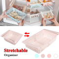 Stretchable Spacer Layer Pull-Out Adjustable Freezer Shelf Box Fridge Drawer Refrigerator Storage Rack Storage Holder. 