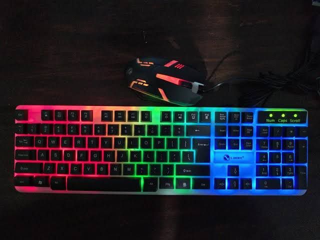 Computer Mouse Color Combo Keyboard & Mouse Set Rainbow-Color Backlight for Laptop Computer PC ...