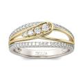 【IKE】Luxury Designer Engagement Ring for Women Vintage Sparkling Crystal Infinity Ring Bridal Wedding Party Anniversary Gift Jewelry. 