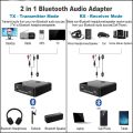 Bluetooth Transmitter Receiver, 2-in-1 Fibre Optic Bluetooth 5.0 AUX 3.5 mm Wireless Audio Adapter for TV/Car Sound System. 