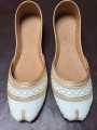 White Khussa for Girls - Stylish and Comfortable Casual & Party Footwear, Eco-friendly, Durable, Trendy Design. 