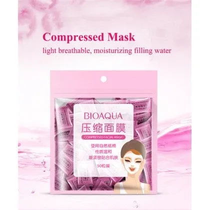 BIOAQUA Compressed Facial Tablet Face Sheet Mask – 50 Pcs | Portable ...