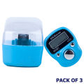 Pack Of 3 SXH 5136 LED Display Digital Tasbih Mini Finger Counters digital tasbih counter, LED display tasbih, mini finger counter, SXH 5136, religious counter, portable finger counter, LED tasbih, meditation tool, counting device, finger tally counter. 