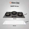 Glam Gas GG 07A  | 3 Burner | Kitchen Gas Stove | Gas Stove. 