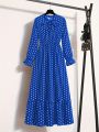 Sultan Stitched Stylish Polka Dots Panel Long Frock for Girls & Women – Casual & Party Wear Maxi Dress | Elegant Daily Wear Long Frock 2025. 