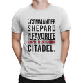 Favorite on the Citadel black T-Shirt for Men Mass Effect Commander Shepard Asari Game Vintage 100% Cotton Tee Shirt. 