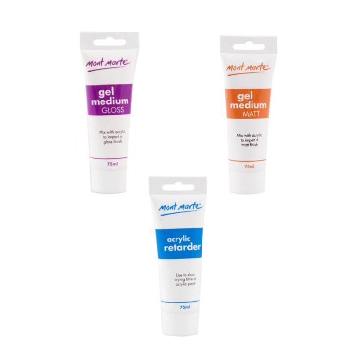 Mont Marte Acrylic Gel Medium Gloss / Matte / Acrylic Retarder 75ml
