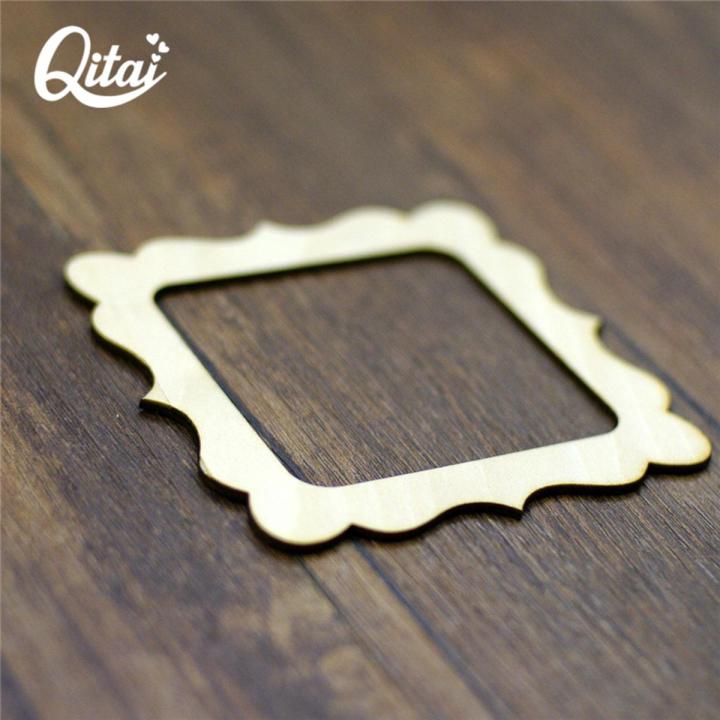 Square Big Photo Frame QITAI 12Pieces/lot Wooden Veneer Shape Frames Scrapbooking Products DIY Card Crafts Home Decoration WF047