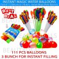 111Pcs/set Funny Colorful Mini Balloon Water Balloons For Children Beach Toys Outdoor Sports Swimming Pool Party Automatic Tie Magic Bunch Of Water Balloons. 