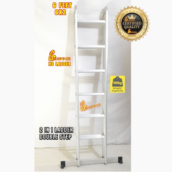 Almunium%20Double%20Step%20ladder%20Anti%20Slip%20Step%20Height%20Size%206%20ft%20Heavy%20Quality%2012%20Step%20Foldable%20-%20Image%202