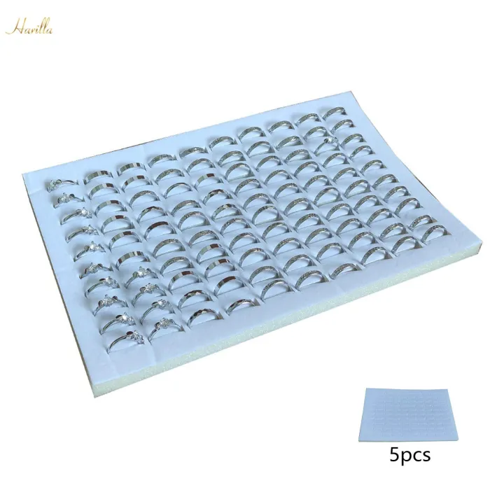 5x%20100%20Slots%20Pad%20Sponge%20Insert%20Velvet%20Organizer%20Jewelry%20Box%20Pads%20-%20Image%203