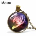 New Fairy Tail Anime Glass Dome Jewelry Pendants Fairy Tale Cartoon Patterns Handmade Zinc Alloy Necklace. 