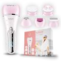 VGR V-733 Professional Ladies Grooming Kit,Epilator for women for full body grooming| 6 in 1 lady care set,LED Display,90min Runtime &600mAh Lithium Battery with IPX 7 Waterproof. 