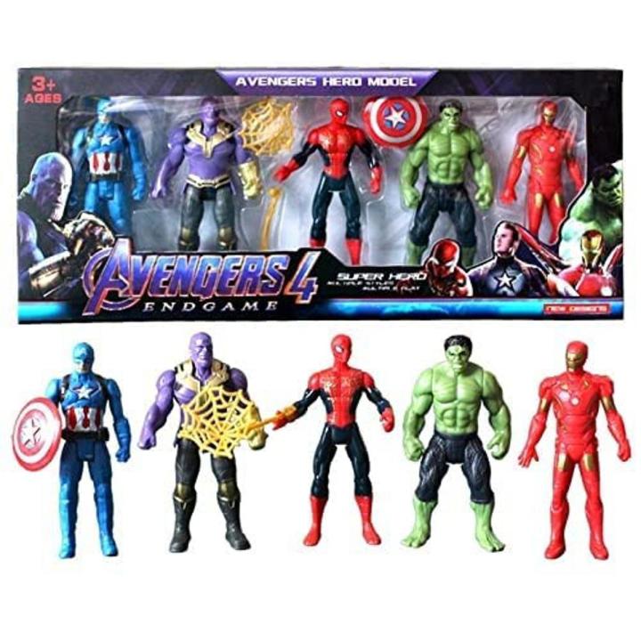Superheroes Action Figure 5 Pcs Avengers Figure Set With Accessories For Kids - F10520