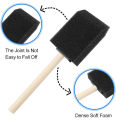Foam Brush - 2-inch Sponge Paint Brush for Acrylic Painting, Staining, Varnishes & DIY Craft Projects - Art Supplies Wooden Handle. 