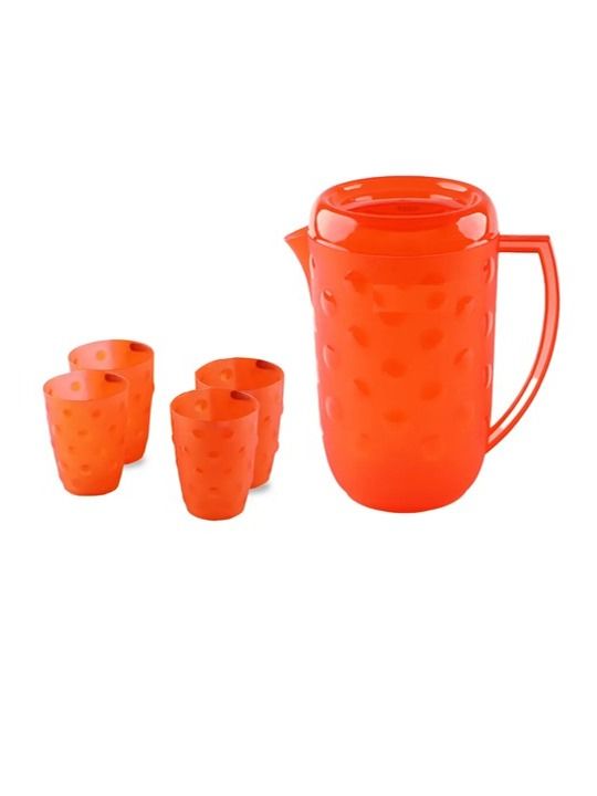Pack of 4 Pineapple Glasses with 1.7 Liters Jug
