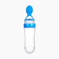 Baby Spoon Feeder - 90ml Silicone Baby Feeding Bottle With Spoon Newborn Infant Squeeze Spoon Toddler Food Supplement Rice Cereal Bottle Milk Feeder. 