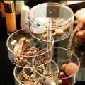 Acrylic Rotating Jewelry Organizer with Lid Transparent | Ear Rings & Necklace_Bracelets Holder | Rotating Makeup Organizer. 