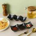 3-Section Multipurpose Sauce Dipping Dish – Plastic Snack & Condiment Tray – Random Colors for Kitchen & Dining Use. 